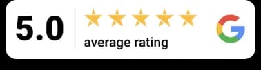 5.0 average rating on Google